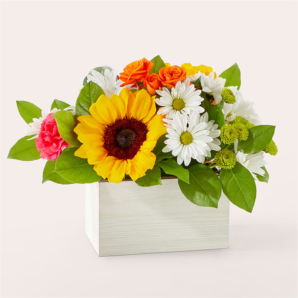 Sun-drenched Blooms Box Bouquet – SIXTO'S FLOWER SHOP, Union City NJ