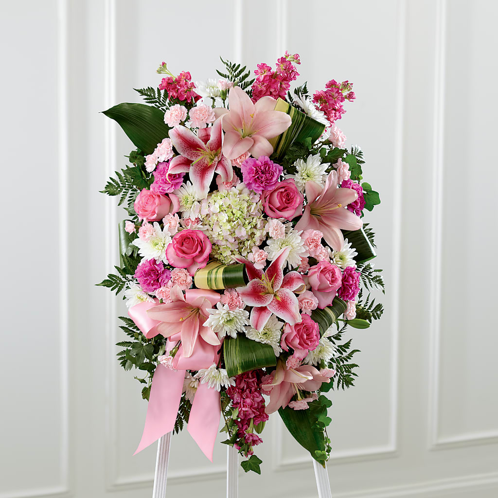 Comforting Standing Spray – SIXTO'S FLOWER SHOP, Union City NJ