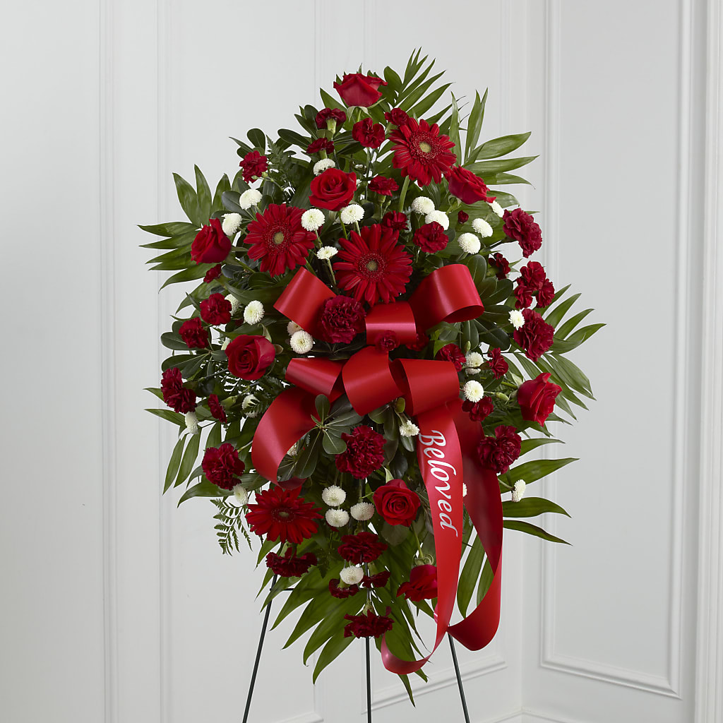 Treasured Memories Standing Spray – SIXTO'S FLOWER SHOP, Union City NJ