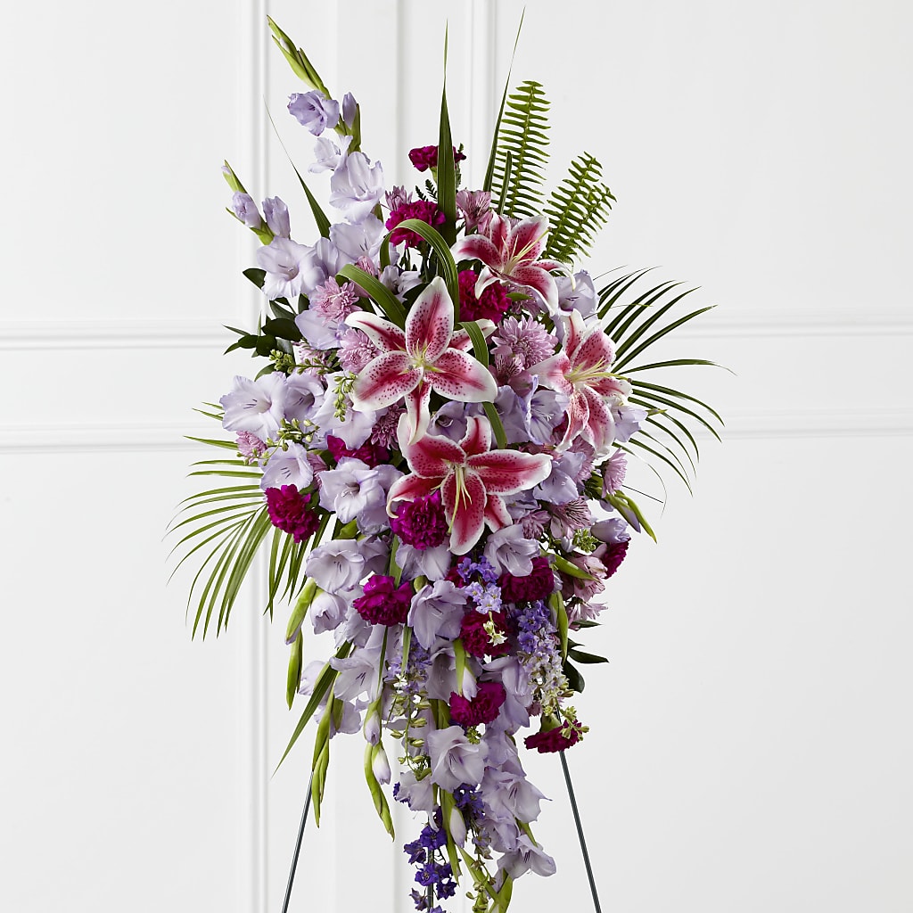 Tender Touch Standing Spray – SIXTO'S FLOWER SHOP, Union City NJ