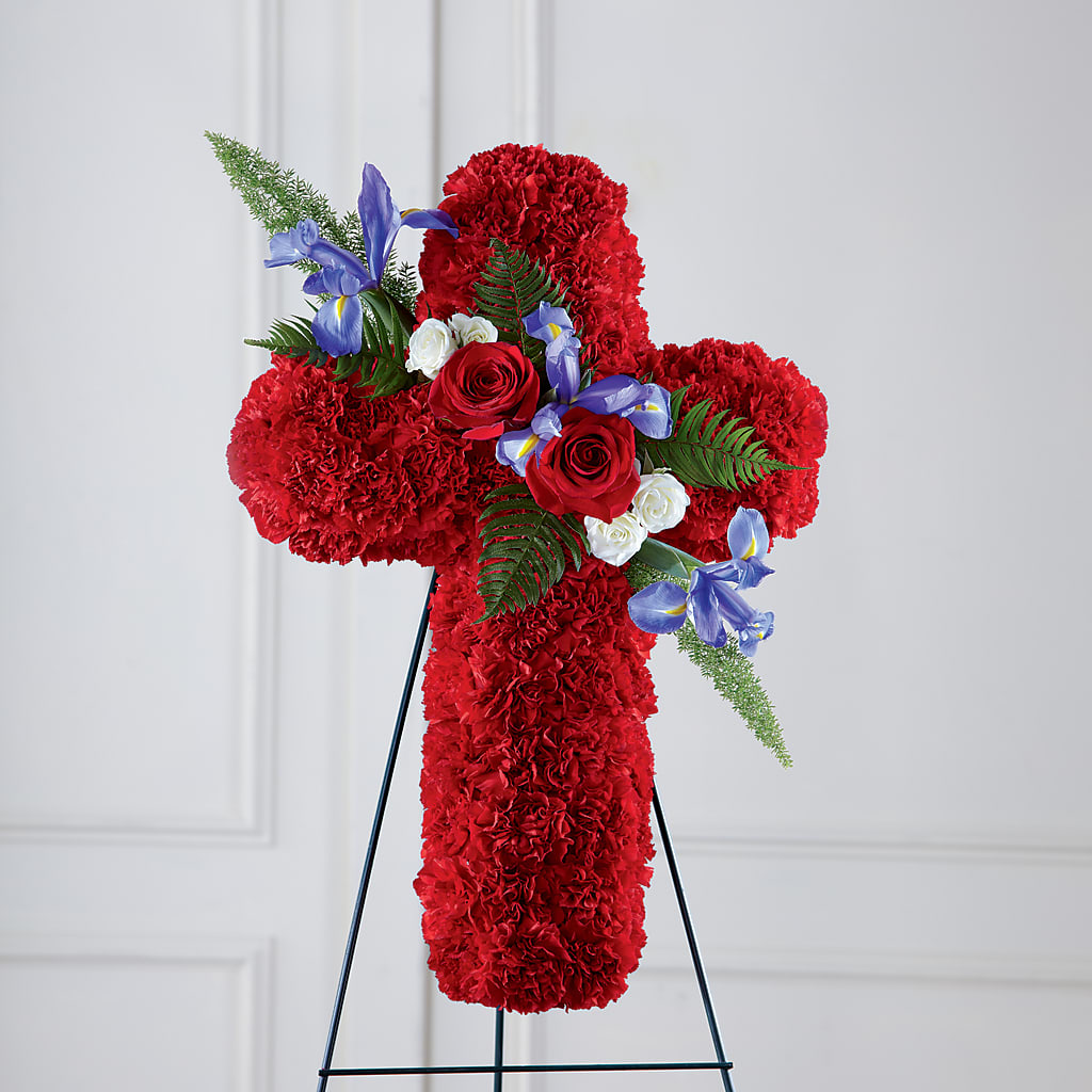 Faithful Hero Floral Cross – SIXTO'S FLOWER SHOP, Union City NJ