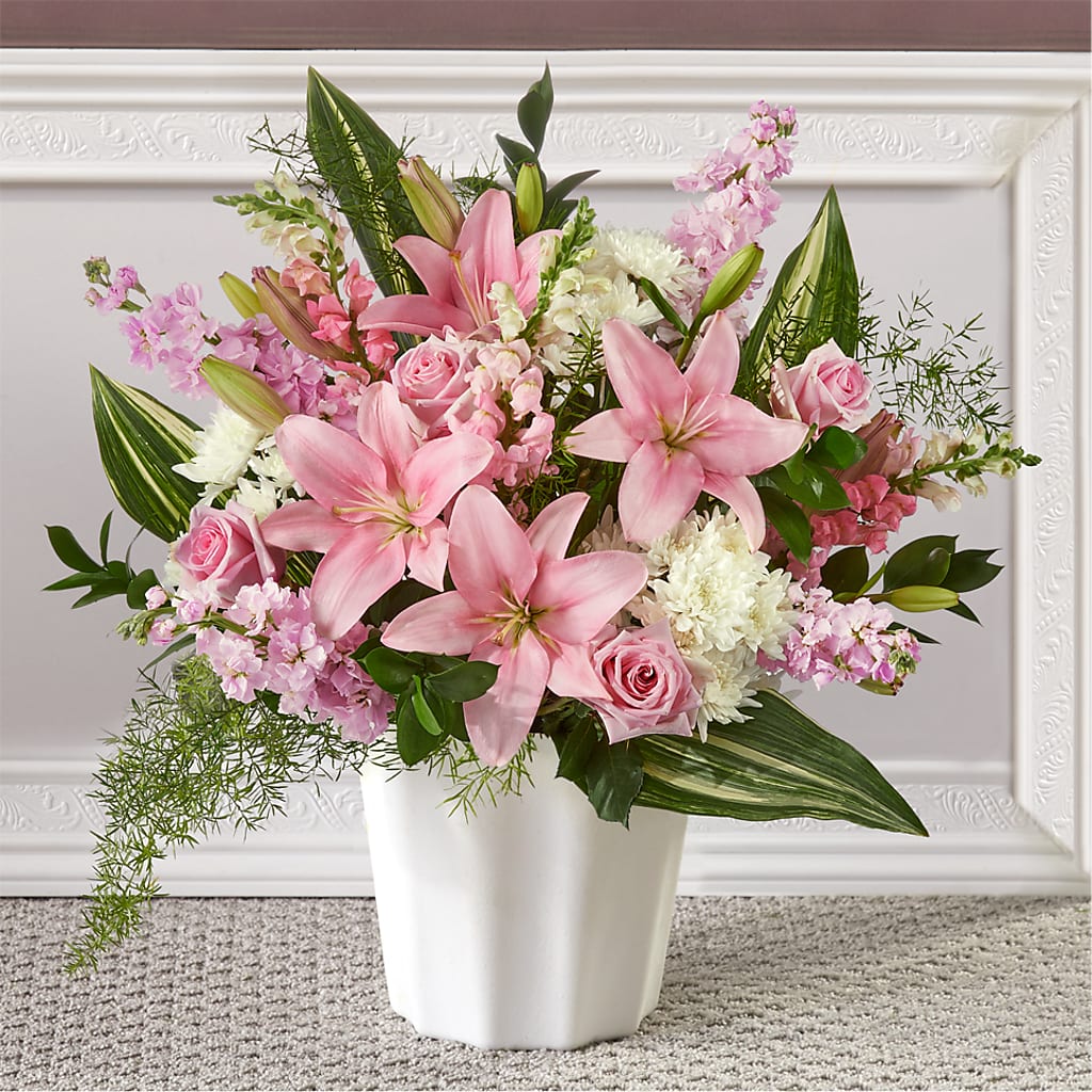 Simply Serene Floor Basket – SIXTO'S FLOWER SHOP, Union City NJ