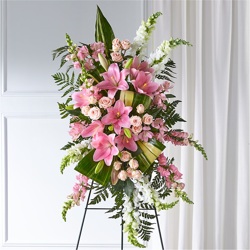 Elegant Embrace Standing Spray – SIXTO'S FLOWER SHOP, Union City NJ