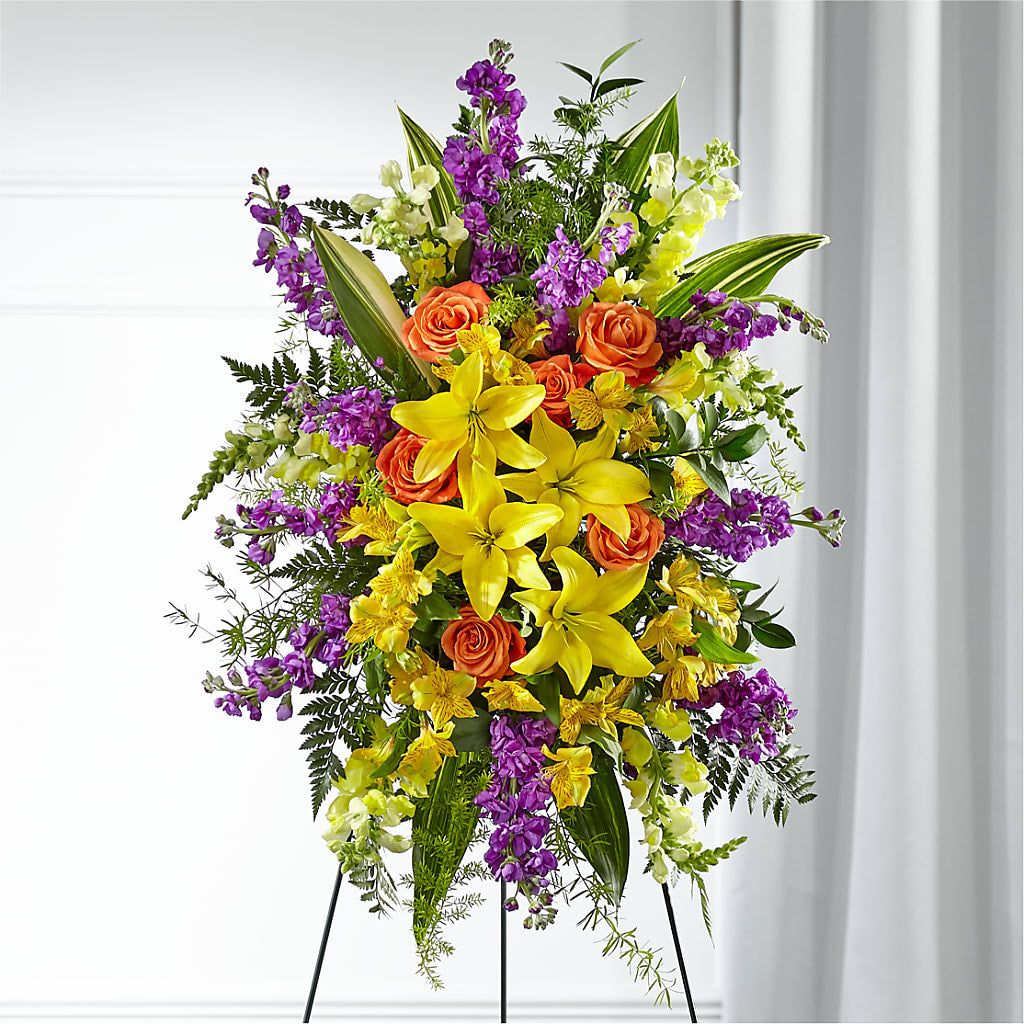 Thoughtful Prayers Standing Spray – SIXTO'S FLOWER SHOP, Union City NJ