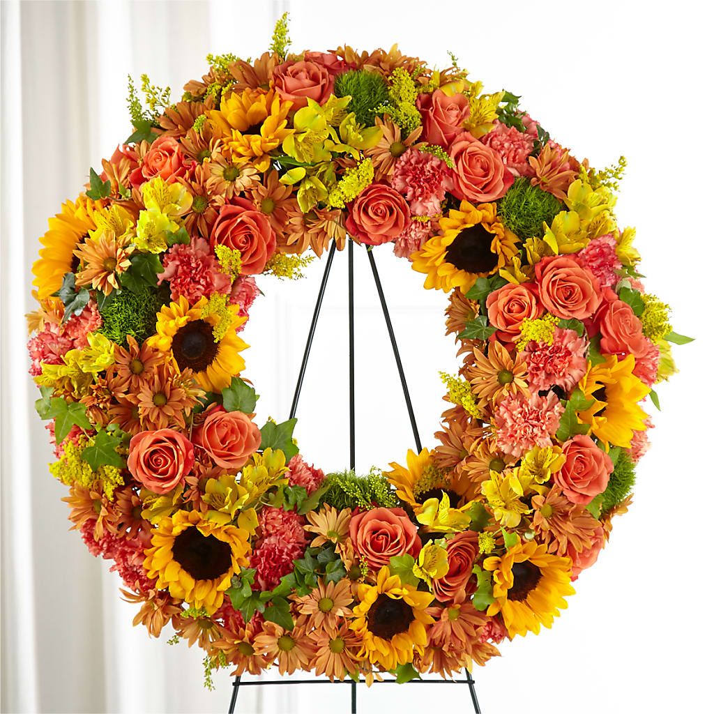 Autumnal Memories Wreath (Standard) – SIXTO'S FLOWER SHOP, Union City NJ