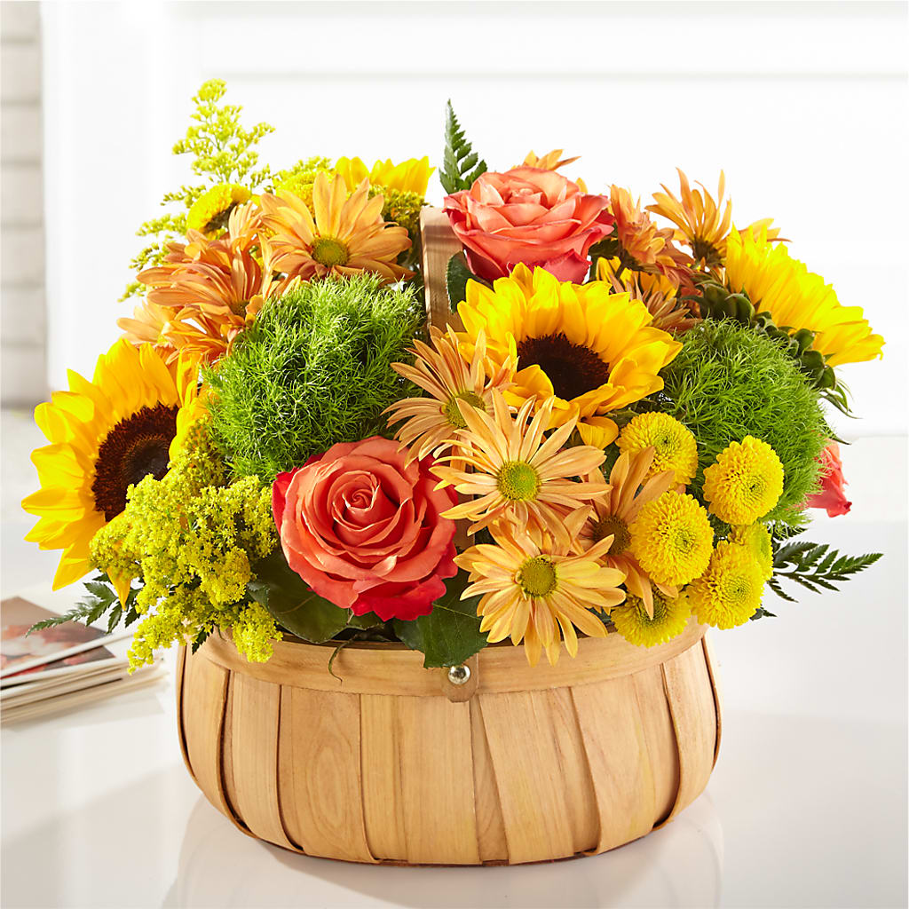 Harvest Sunflower Basket – SIXTO'S FLOWER SHOP, Union City NJ
