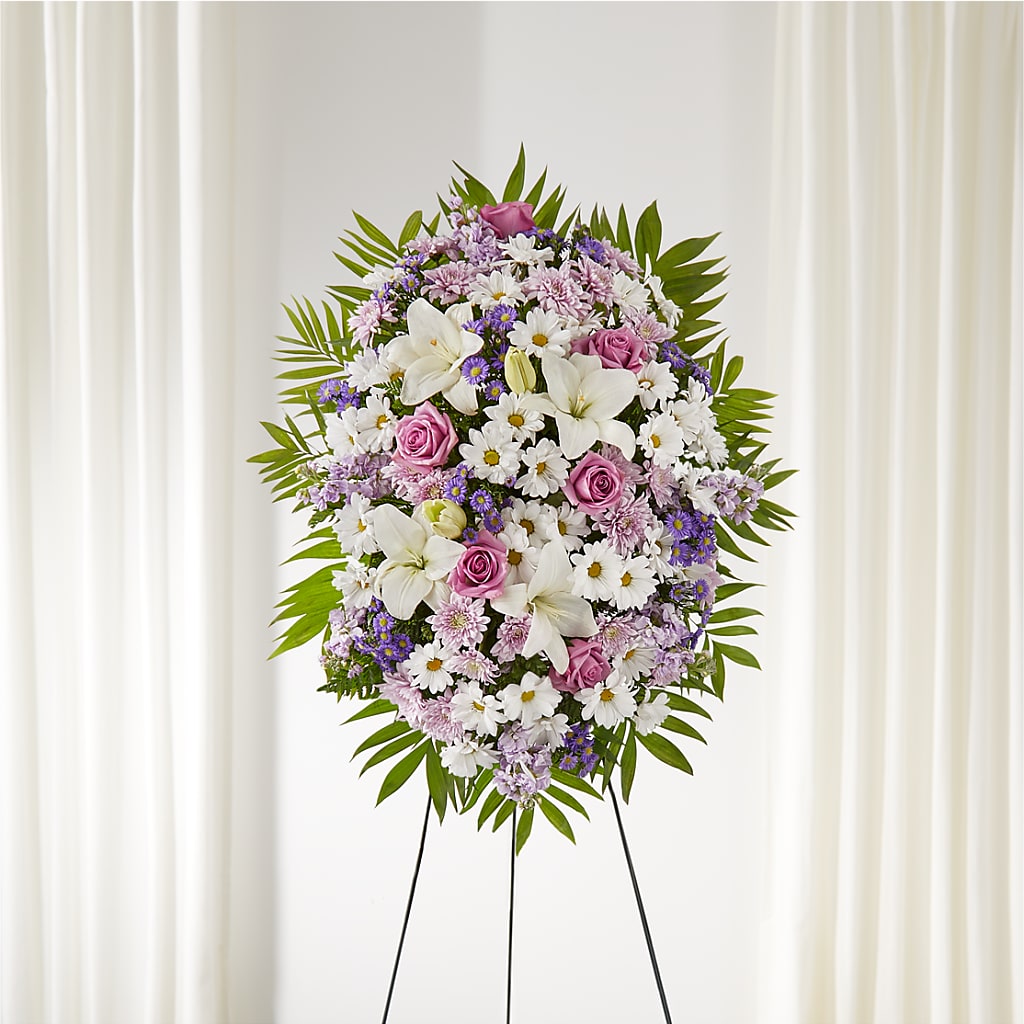 Surrounded by Love Standing Spray – SIXTO'S FLOWER SHOP, Union City NJ