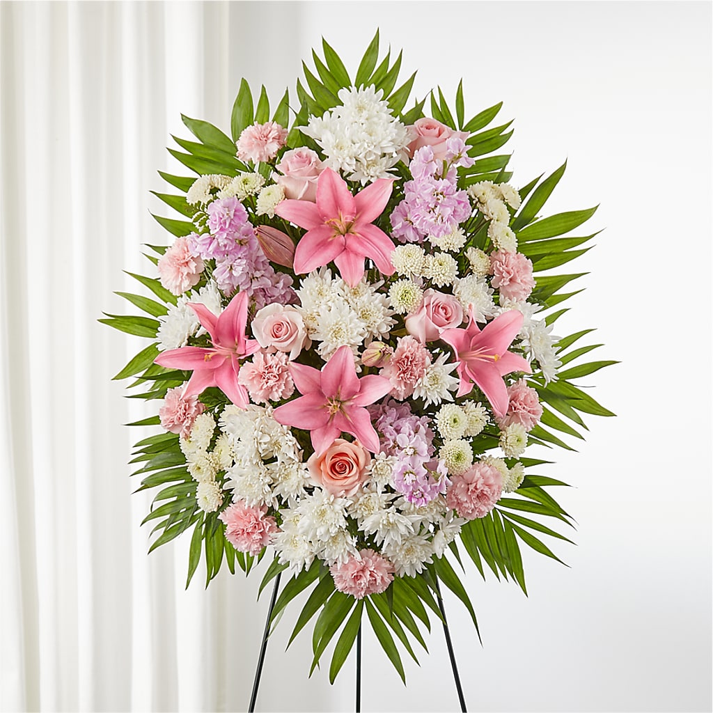 Offering Solace Standing Spray – SIXTO'S FLOWER SHOP, Union City NJ