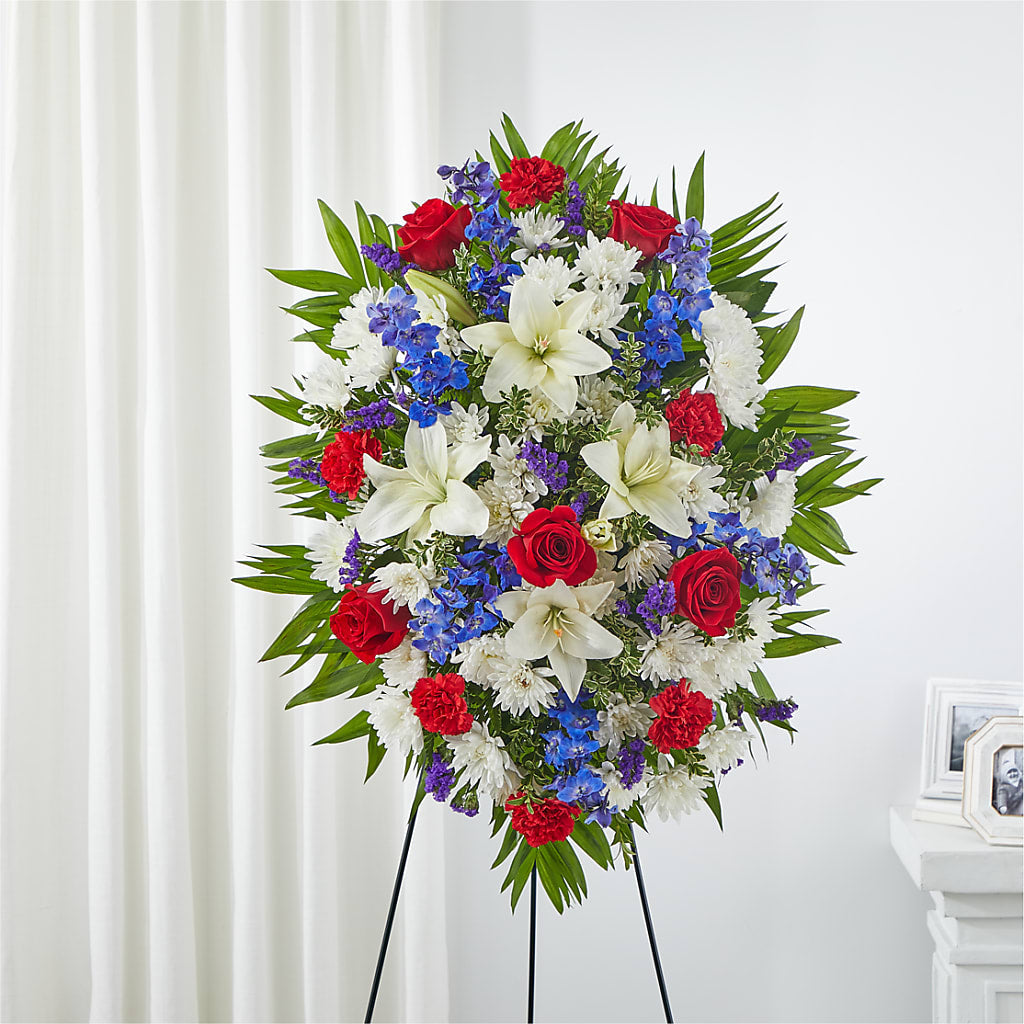 Cherished Service Standing Spray – SIXTO'S FLOWER SHOP, Union City NJ