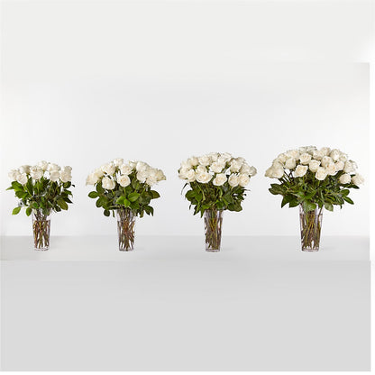 Long Stem White Rose Bouquet – SIXTO'S FLOWER SHOP, Union City NJ
