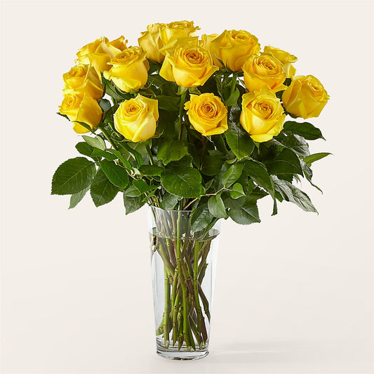 Long Stem Yellow Rose Bouquet – SIXTO'S FLOWER SHOP, Union City NJ