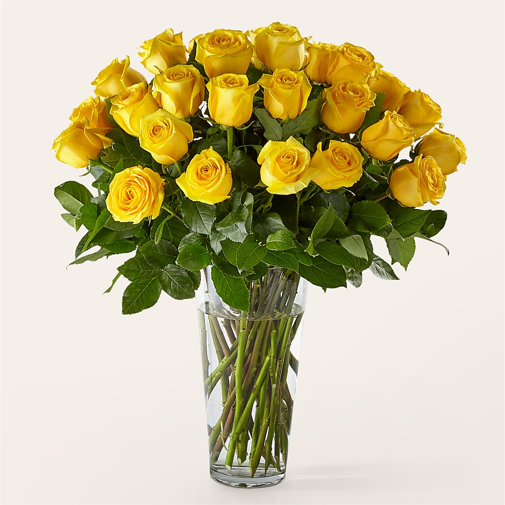 Long Stem Yellow Rose Bouquet – SIXTO'S FLOWER SHOP, Union City NJ