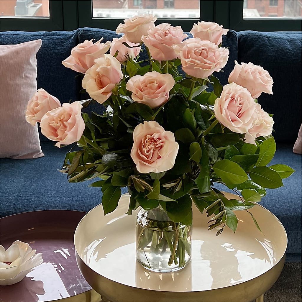 Long Stem Pink Rose Bouquet – SIXTO'S FLOWER SHOP, Union City NJ