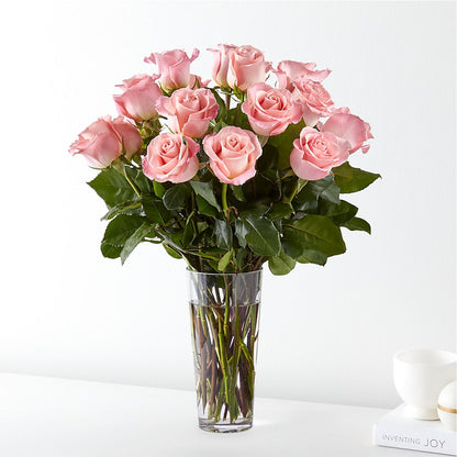 Long Stem Pink Rose Bouquet – SIXTO'S FLOWER SHOP, Union City NJ