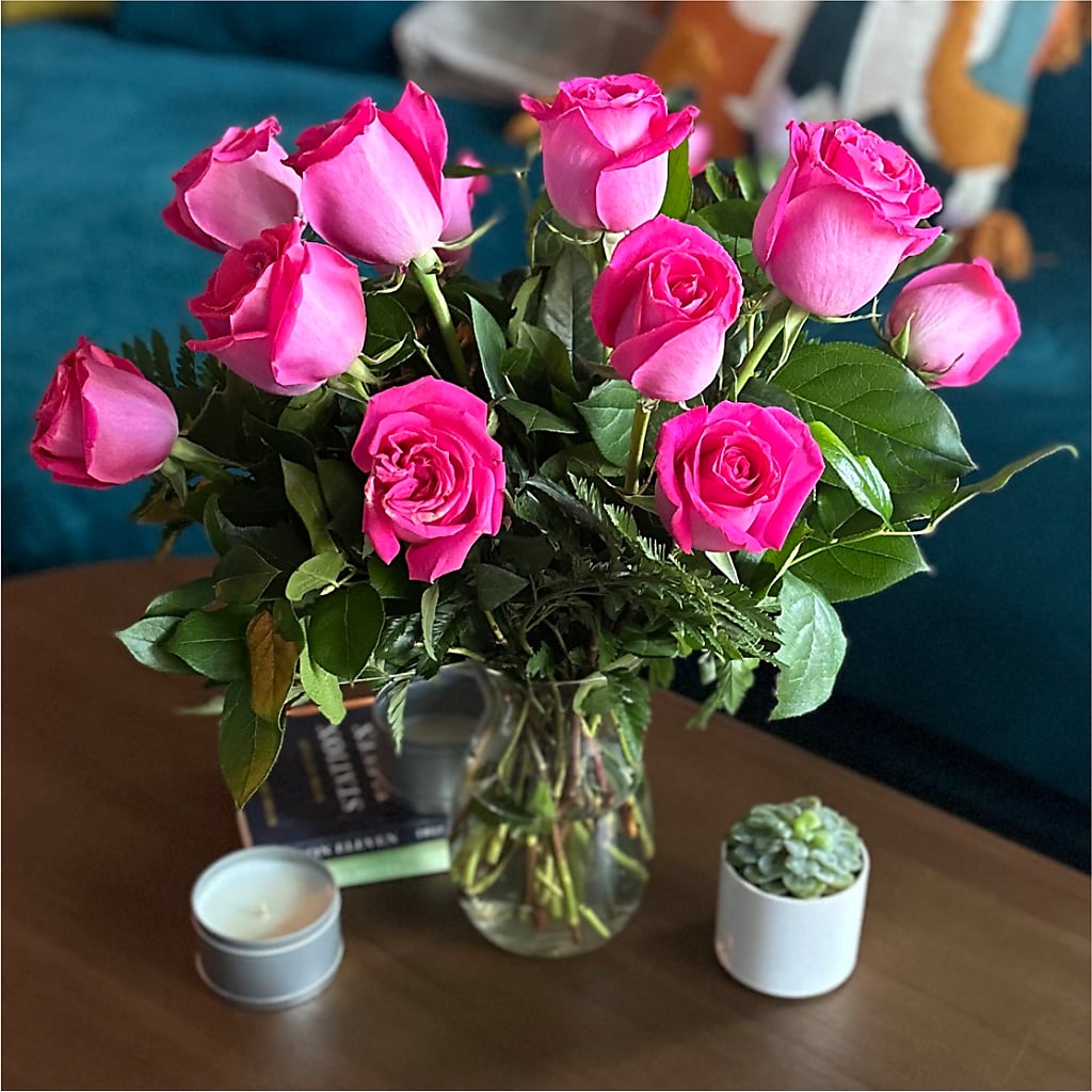 Long Stem Pink Rose Bouquet – SIXTO'S FLOWER SHOP, Union City NJ