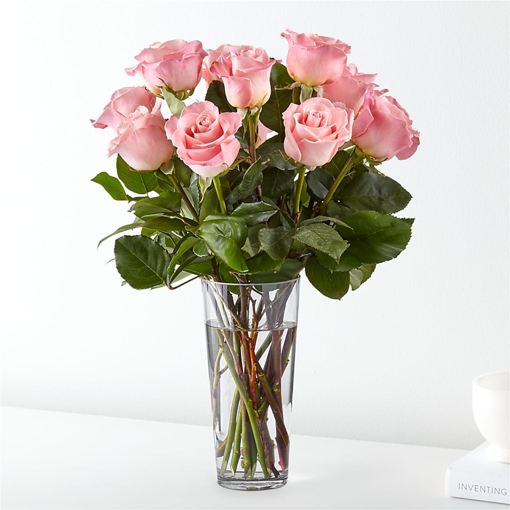 Long Stem Pink Rose Bouquet – SIXTO'S FLOWER SHOP, Union City NJ