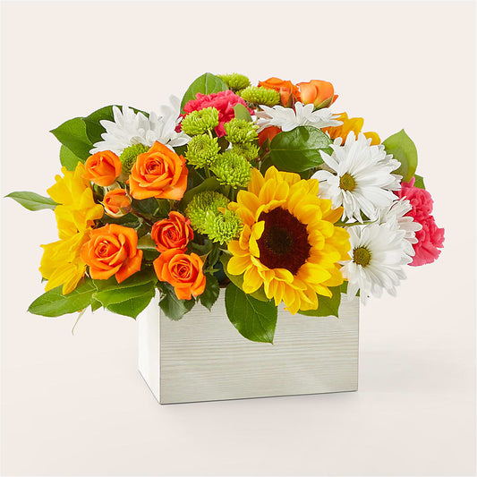 Sun-drenched Blooms Box Bouquet – SIXTO'S FLOWER SHOP, Union City NJ