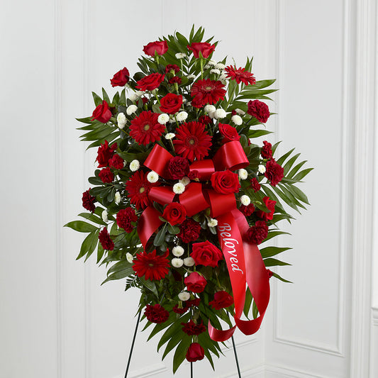 Treasured Memories Standing Spray – SIXTO'S FLOWER SHOP, Union City NJ