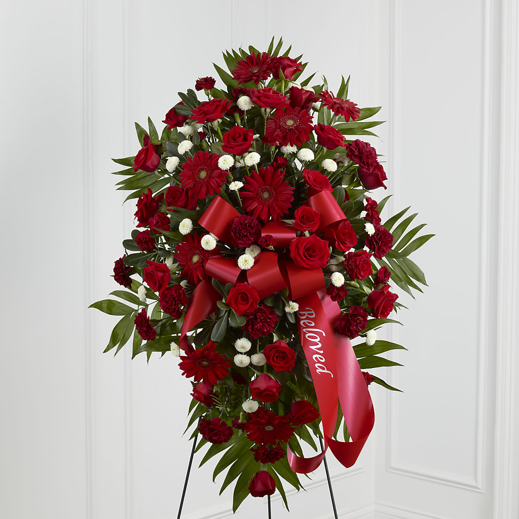 Treasured Memories Standing Spray – SIXTO'S FLOWER SHOP, Union City NJ