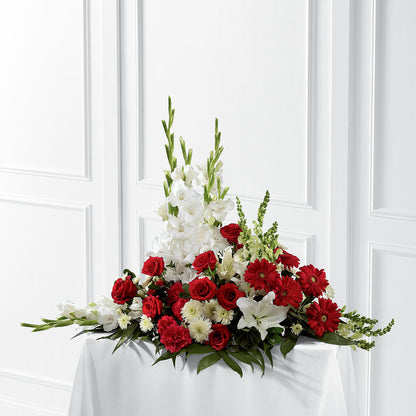 Crimson & White Arrangement – SIXTO'S FLOWER SHOP, Union City NJ
