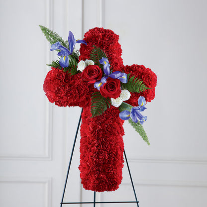 Faithful Hero Floral Cross – SIXTO'S FLOWER SHOP, Union City NJ