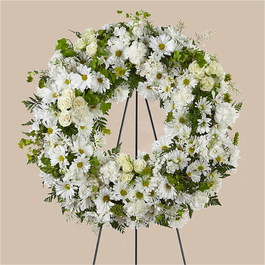 Faithful Wishes Wreath – SIXTO'S FLOWER SHOP, Union City NJ