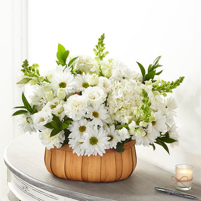 Pure Ivory Basket – SIXTO'S FLOWER SHOP, Union City NJ