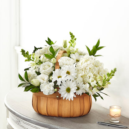 Pure Ivory Basket – SIXTO'S FLOWER SHOP, Union City NJ
