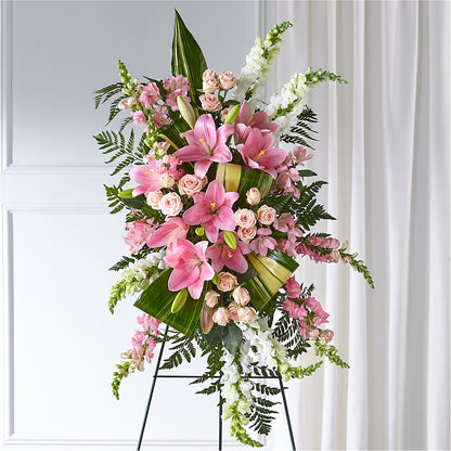 Elegant Embrace Standing Spray – SIXTO'S FLOWER SHOP, Union City NJ
