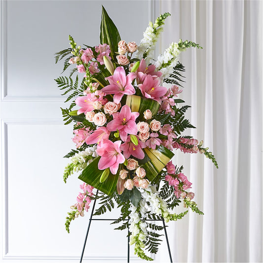 Elegant Embrace Standing Spray – SIXTO'S FLOWER SHOP, Union City NJ
