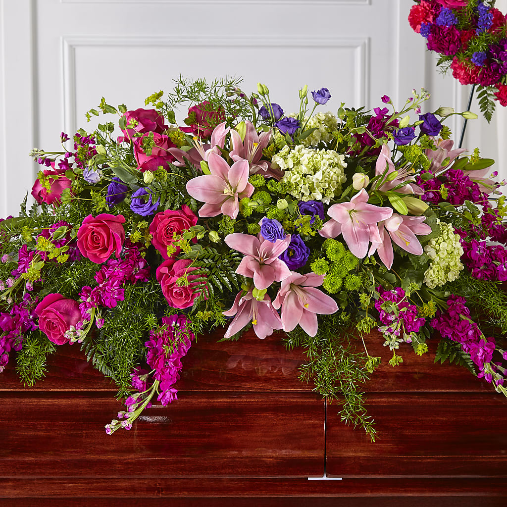 Radiant Tribute Casket Spray – SIXTO'S FLOWER SHOP, Union City NJ