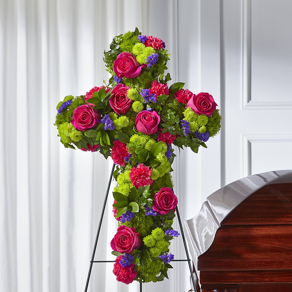 Tribute Rose Floral Cross – SIXTO'S FLOWER SHOP, Union City NJ
