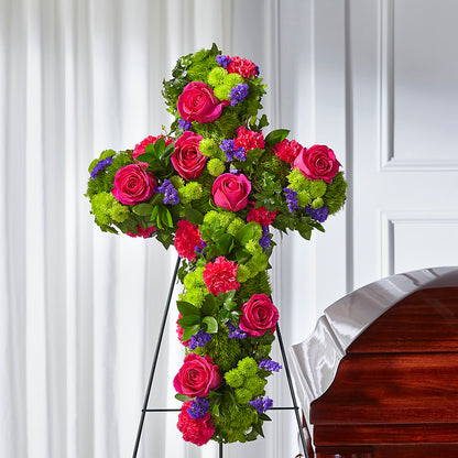 Tribute Rose Floral Cross – SIXTO'S FLOWER SHOP, Union City NJ
