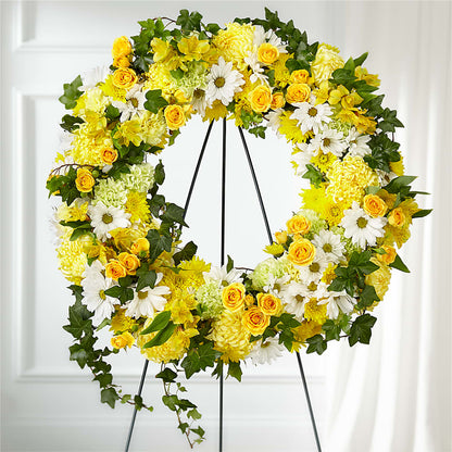Golden Remembrance Wreath – SIXTO'S FLOWER SHOP, Union City NJ