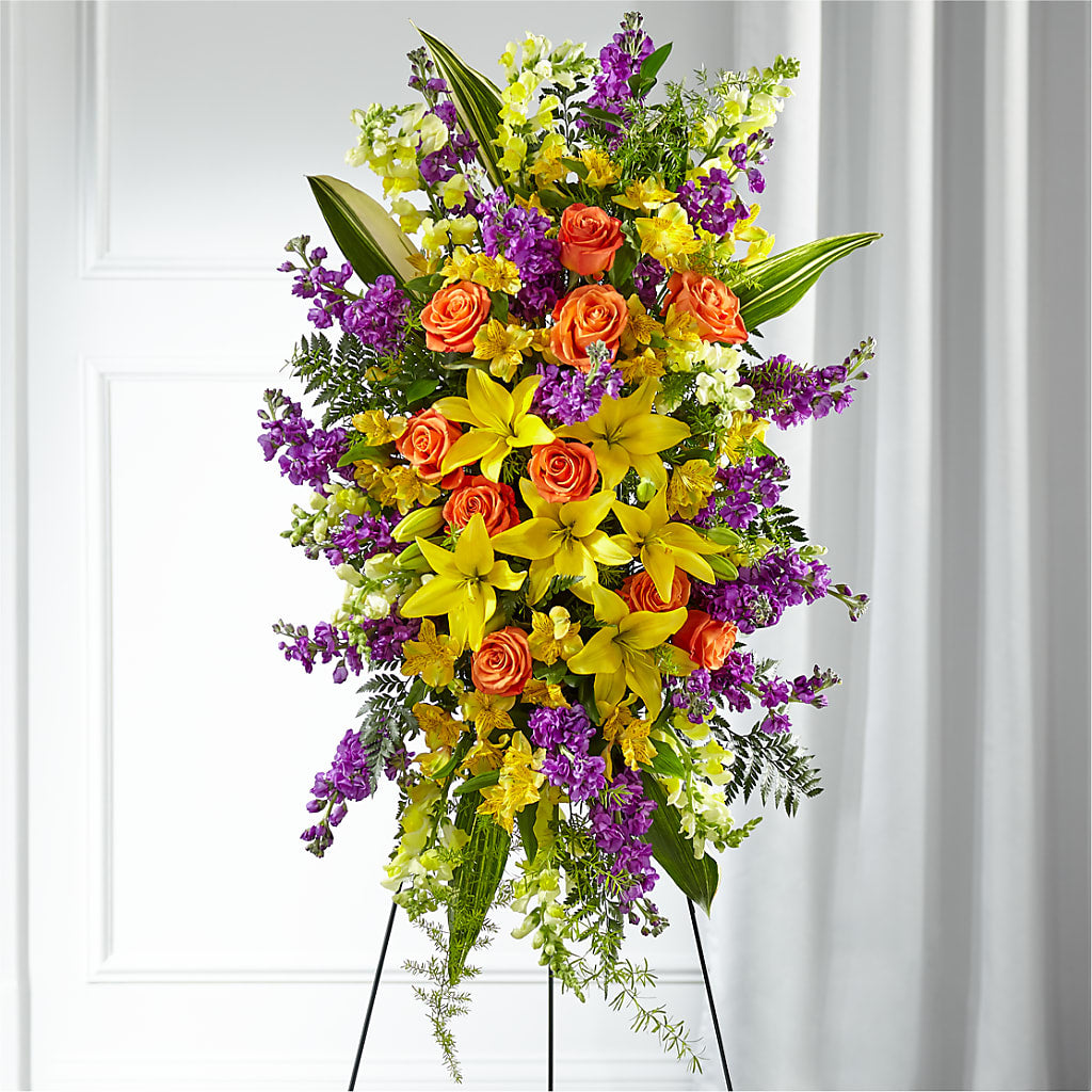 Thoughtful Prayers Standing Spray – SIXTO'S FLOWER SHOP, Union City NJ