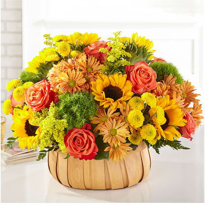 Harvest Sunflower Basket – SIXTO'S FLOWER SHOP, Union City NJ