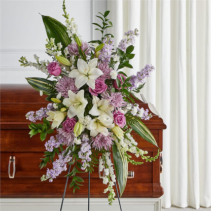 Grateful Hearts Standing Spray – SIXTO'S FLOWER SHOP, Union City NJ