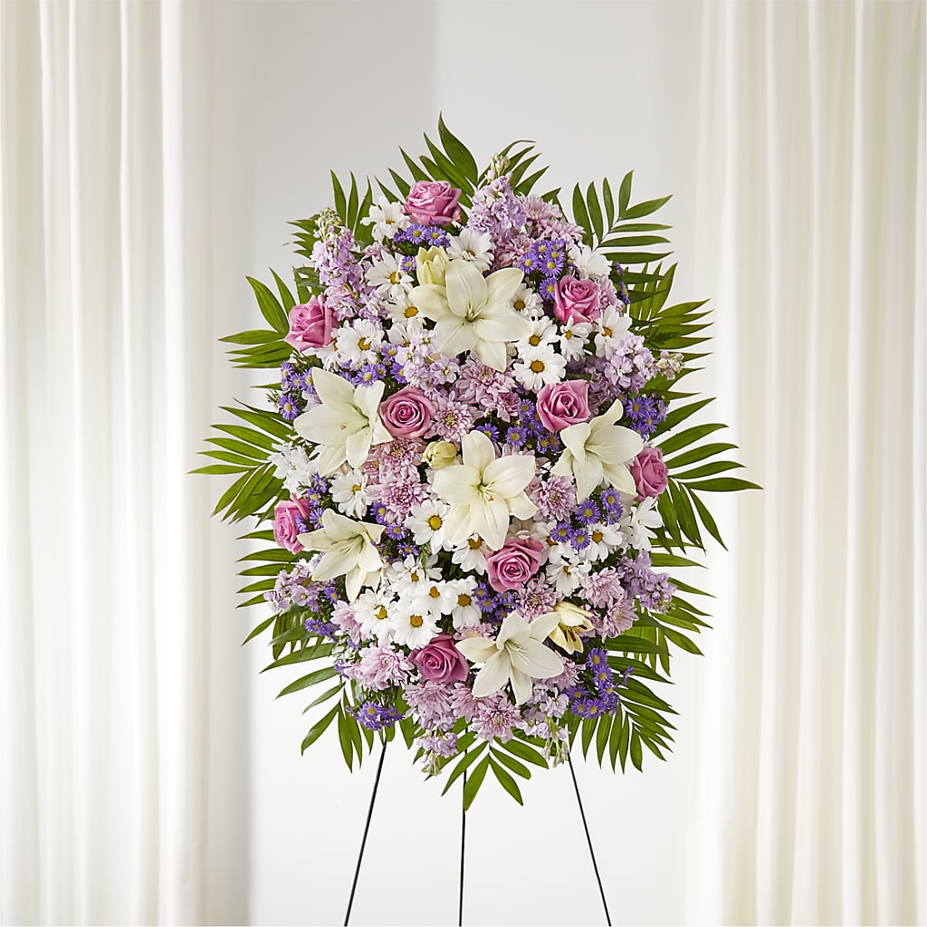 Surrounded by Love Standing Spray – SIXTO'S FLOWER SHOP, Union City NJ