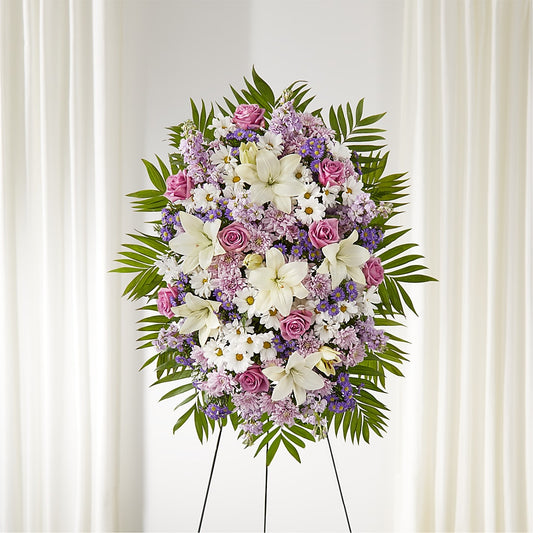 Surrounded by Love Standing Spray – SIXTO'S FLOWER SHOP, Union City NJ