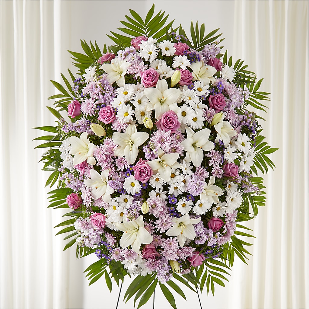 Surrounded by Love Standing Spray – SIXTO'S FLOWER SHOP, Union City NJ