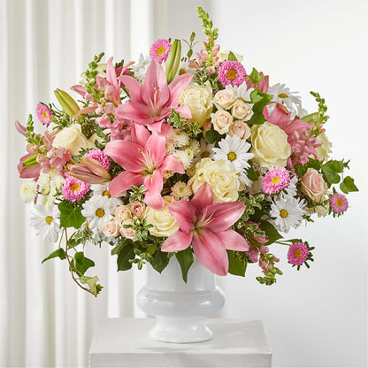 Empathetic Blooms Urn Arrangement – SIXTO'S FLOWER SHOP, Union City NJ