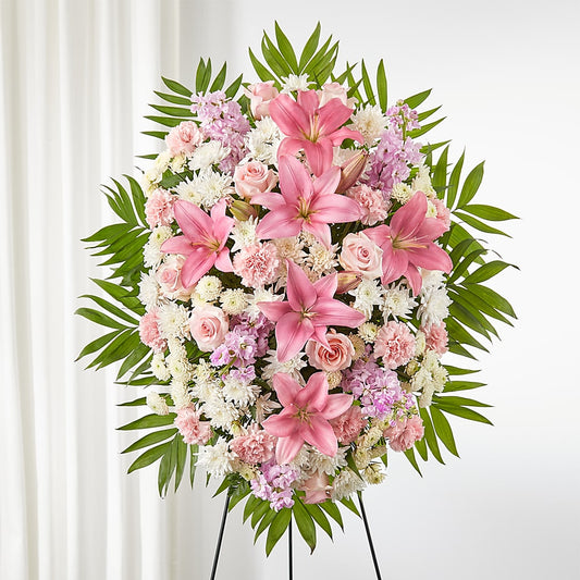 Offering Solace Standing Spray – SIXTO'S FLOWER SHOP, Union City NJ