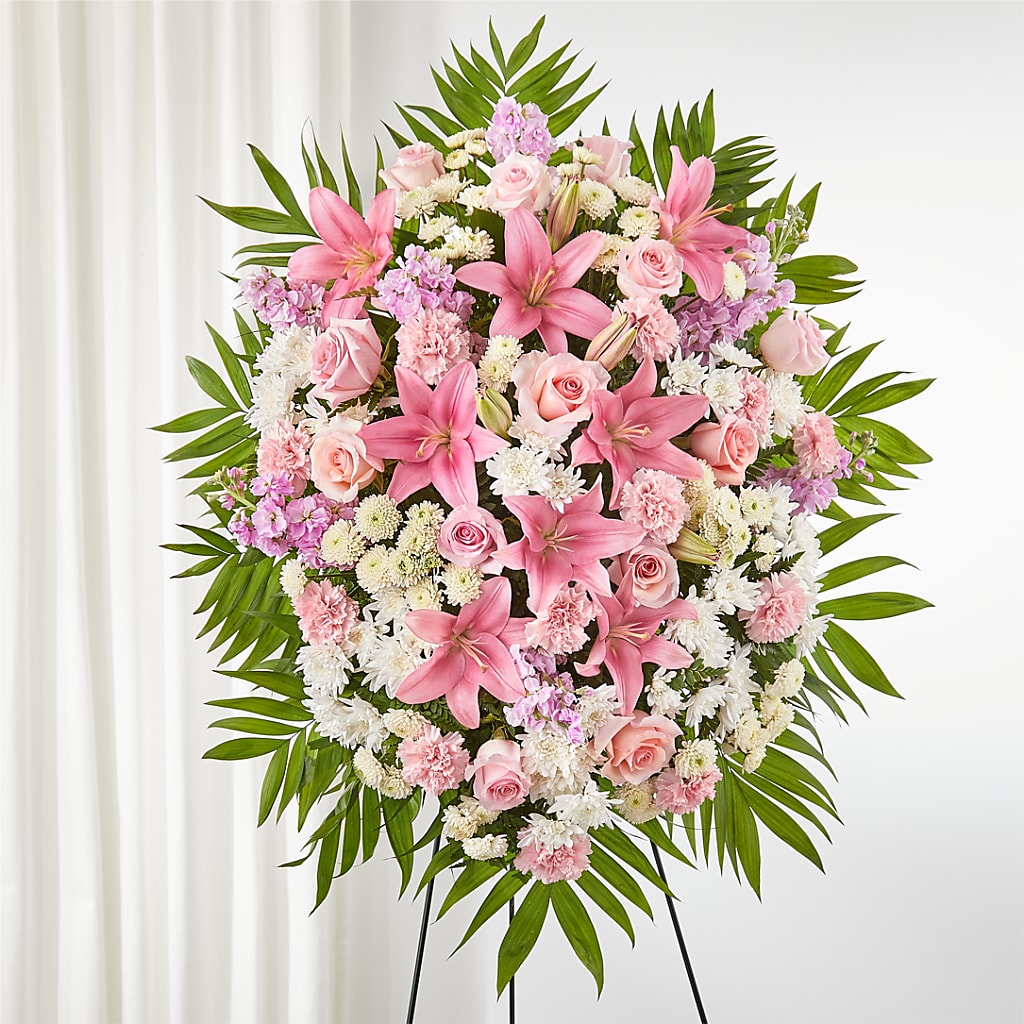 Offering Solace Standing Spray – SIXTO'S FLOWER SHOP, Union City NJ