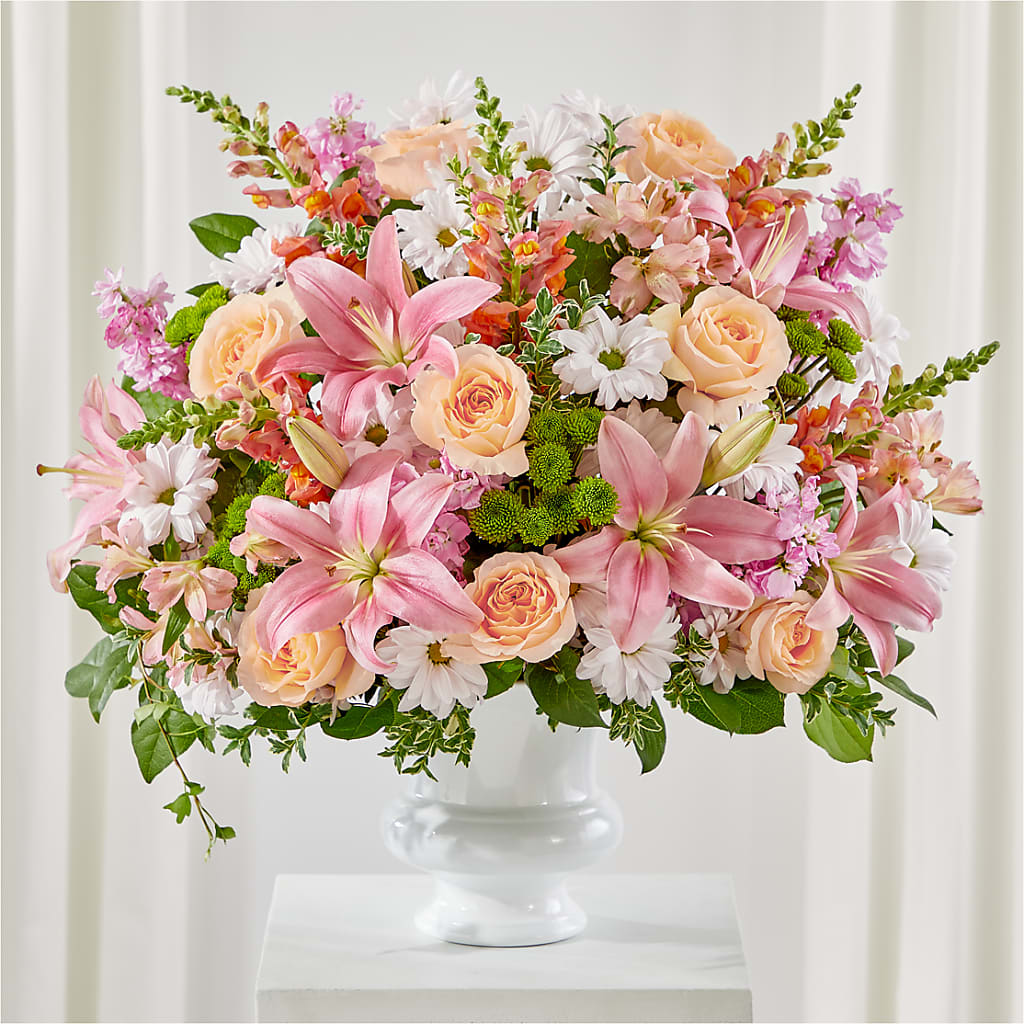 Heartfelt Gesture Urn Arrangement – SIXTO'S FLOWER SHOP, Union City NJ