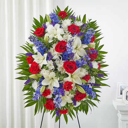 Cherished Service Standing Spray – SIXTO'S FLOWER SHOP, Union City NJ