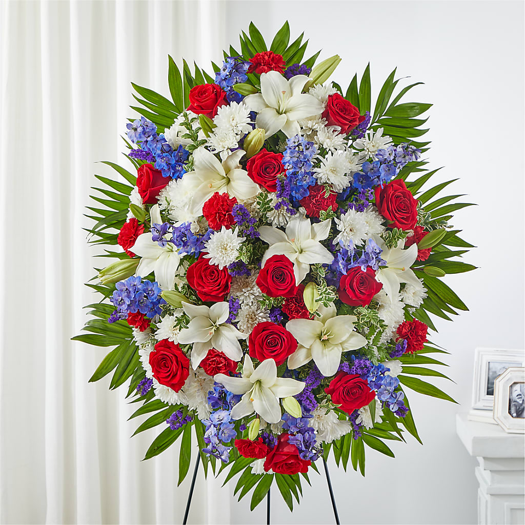 Cherished Service Standing Spray – SIXTO'S FLOWER SHOP, Union City NJ