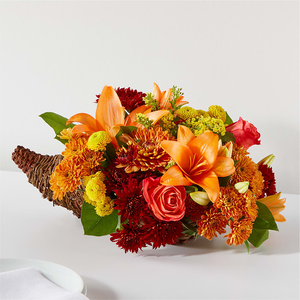 Bouquet of Blessings Cornucopia – SIXTO'S FLOWER SHOP, Union City NJ