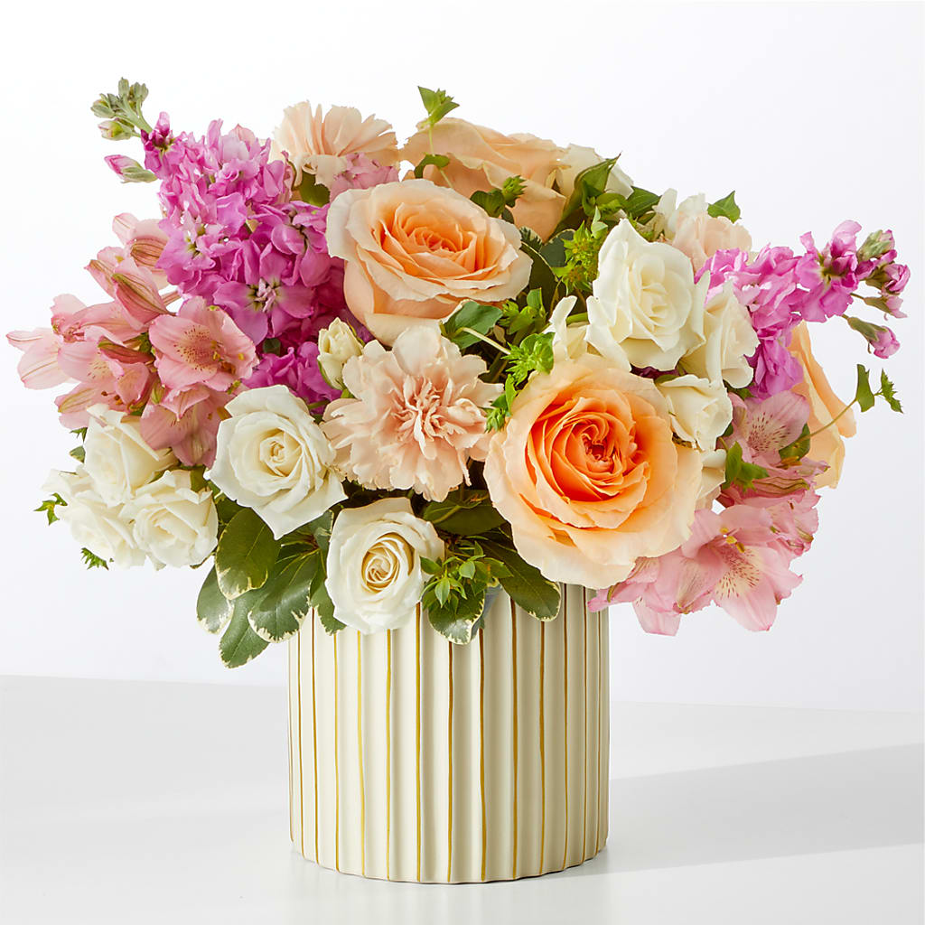 Paradise Bouquet with Ivory Vase – SIXTO'S FLOWER SHOP, Union City NJ