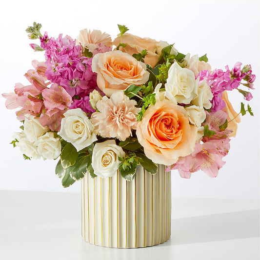 Paradise Bouquet with Ivory Vase – SIXTO'S FLOWER SHOP, Union City NJ