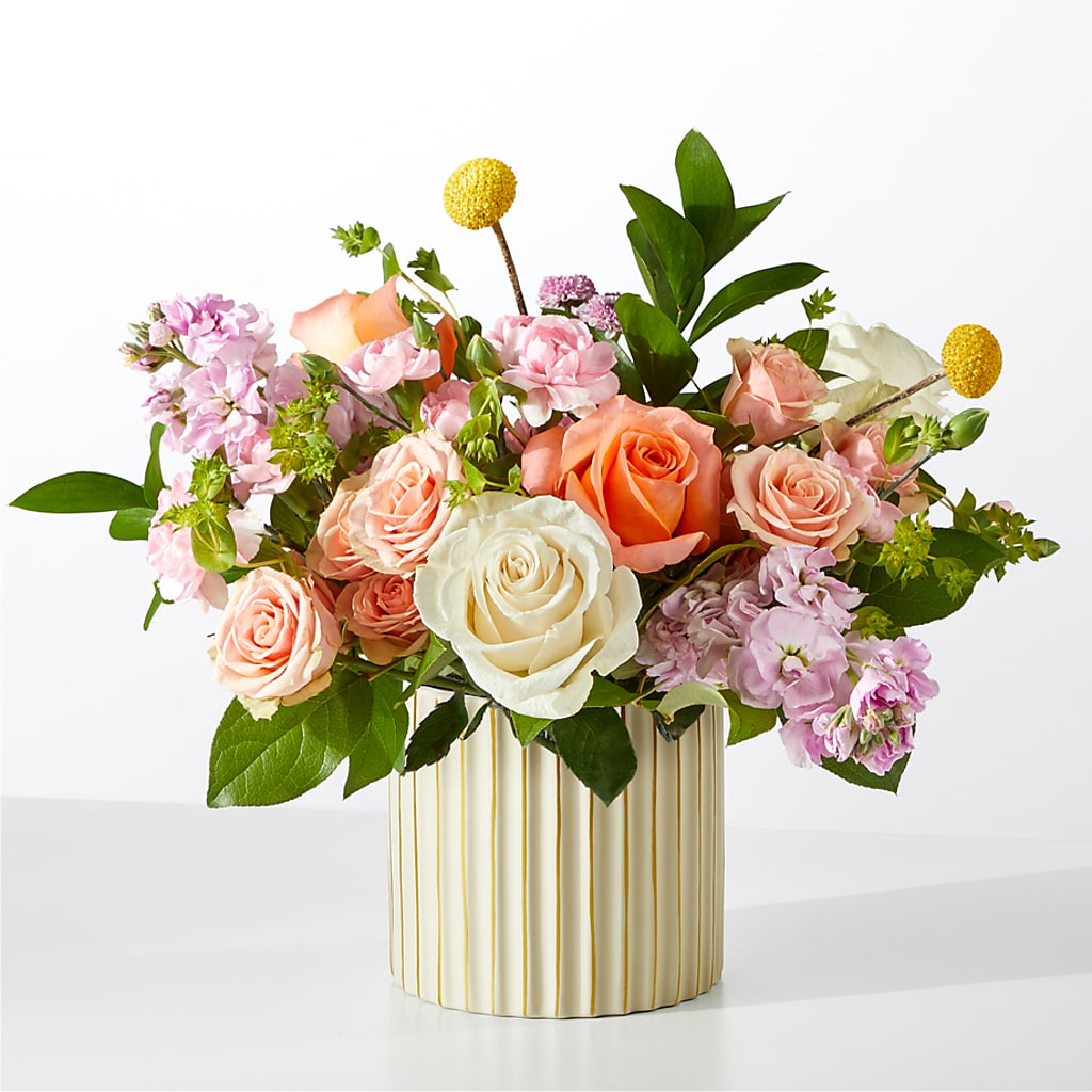 French Market Bouquet with Ivory Vase – SIXTO'S FLOWER SHOP, Union City NJ
